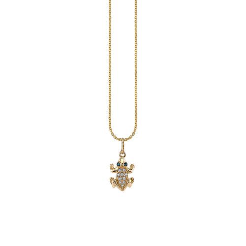 Gold & Diamond Frog Charm