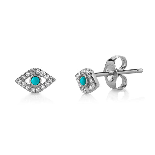 Gold & Diamond Small Bezel Eye Stud