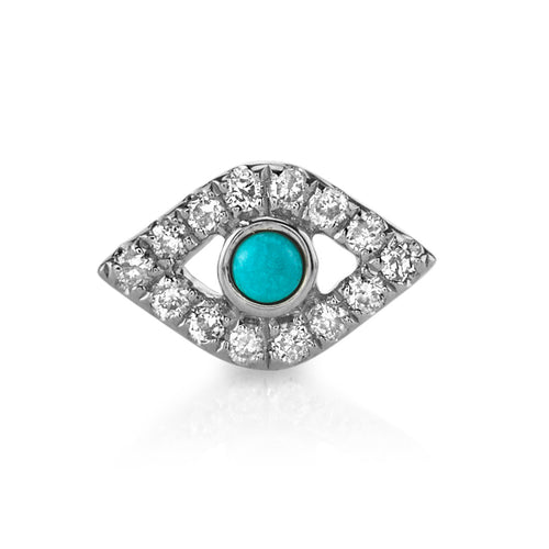 Gold & Diamond Small Bezel Eye Stud