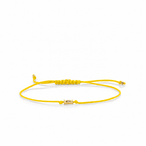 Gold & Diamond Tiny Eye Cord Bracelet