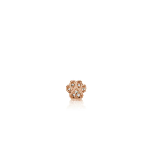 Gold & Diamond Mini Paw Stud