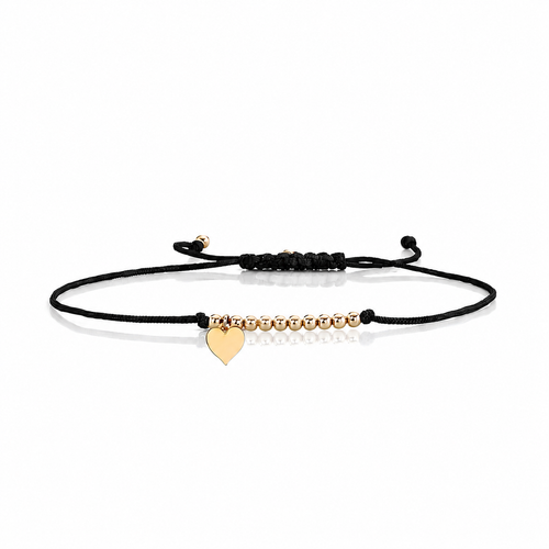 Pure Gold Tiny Heart Cord Bracelet