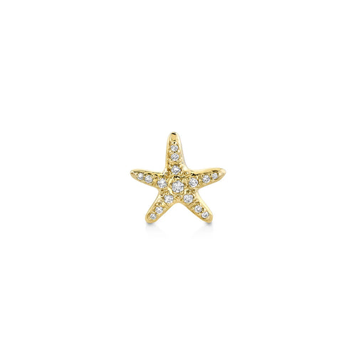 Gold & Diamond Starfish Stud