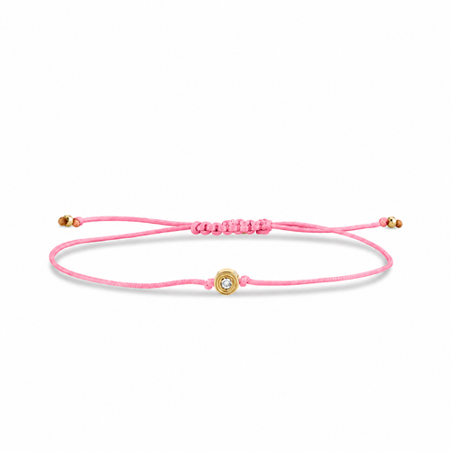 Gold & Diamond Fluted Cord Bracelet