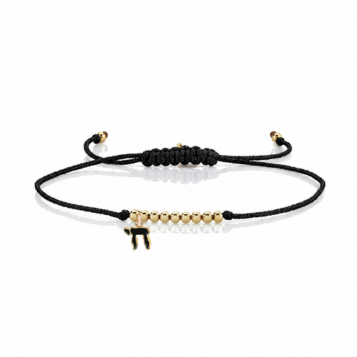 Gold & Enamel Tiny Chai Cord Bracelet