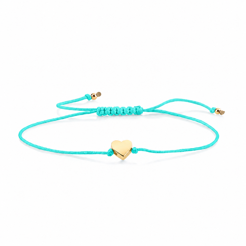 Pure Gold Tiny Heart Bead Cord Bracelet