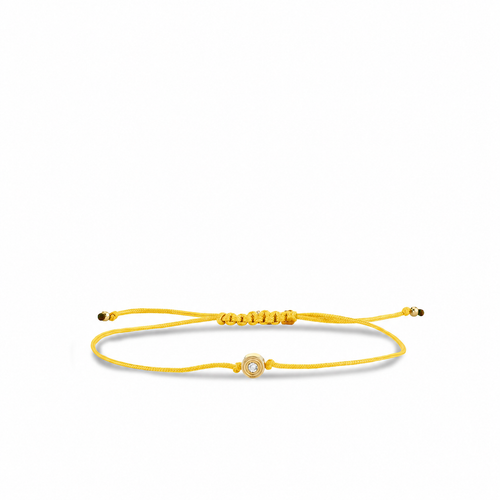 Gold & Diamond Fluted Cord Bracelet