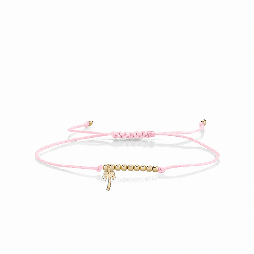 Pure Gold Tiny Palm Tree Cord Bracelet