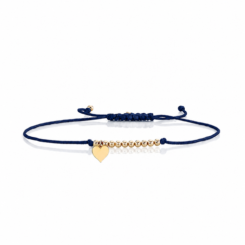Pure Gold Tiny Heart Cord Bracelet
