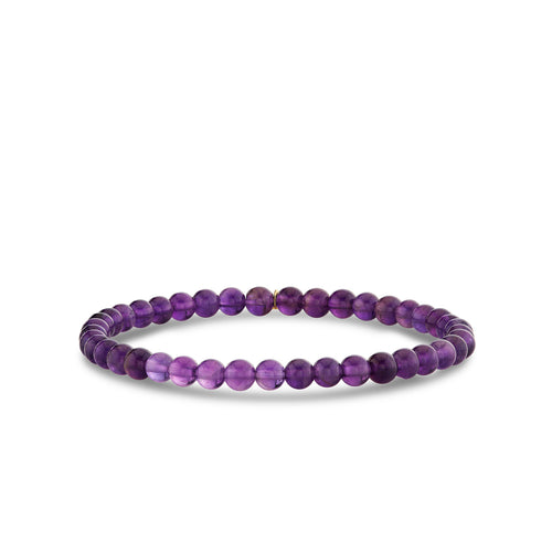 4mm Amethyst Smooth Round Bracelet
