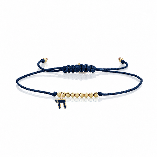 Gold & Enamel Tiny Chai Cord Bracelet