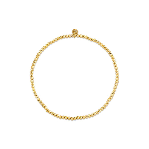 2mm 14k Gold Smooth Round Bracelet