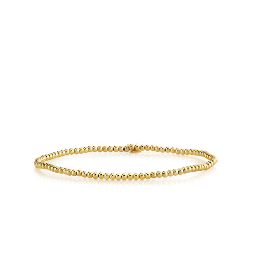 2mm 14k Gold Smooth Round Bracelet