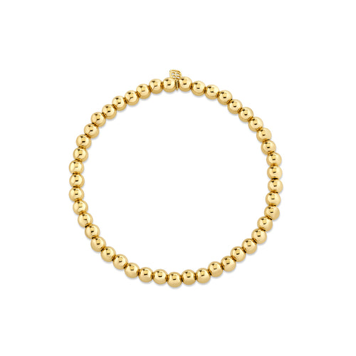 4mm 14k Gold Smooth Round Bracelet