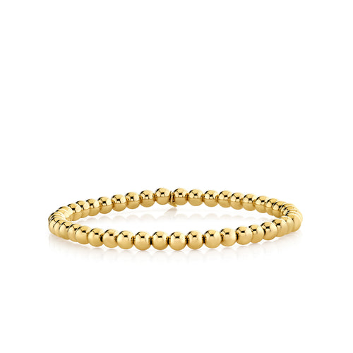 4mm 14k Gold Smooth Round Bracelet