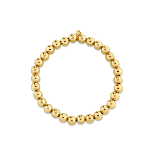 6mm 14k Gold Smooth Round Bracelet