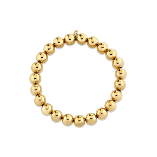 8mm 14k Gold Smooth Round Bracelet