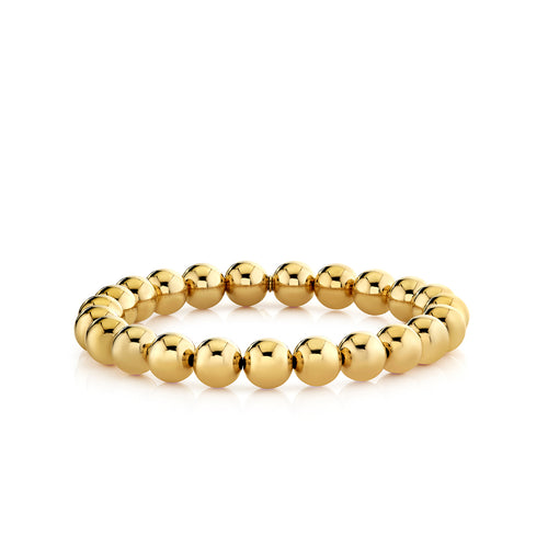 8mm 14k Gold Smooth Round Bracelet