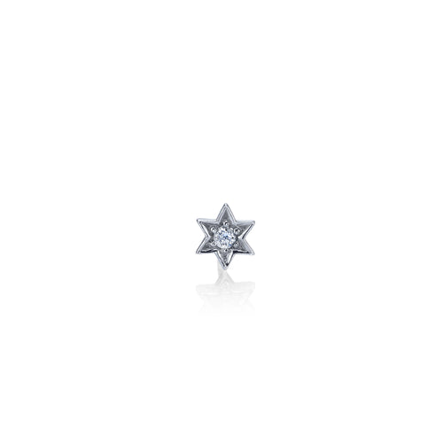 Gold & Diamond Star Of David Stud