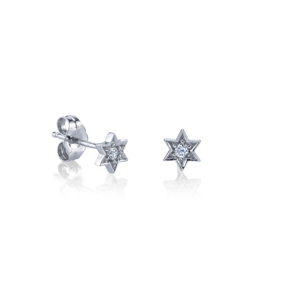 Gold & Diamond Star Of David Stud - Sydney Evan Fine Jewelry