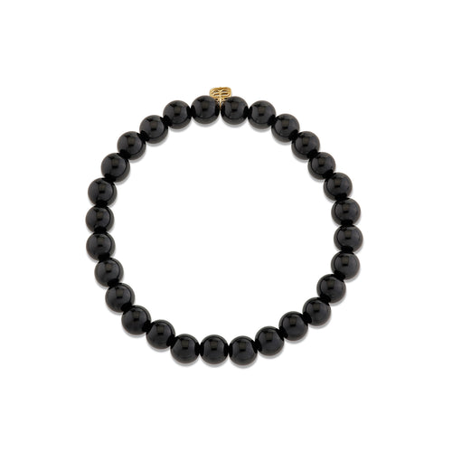 6mm Onyx Smooth Round Bracelet