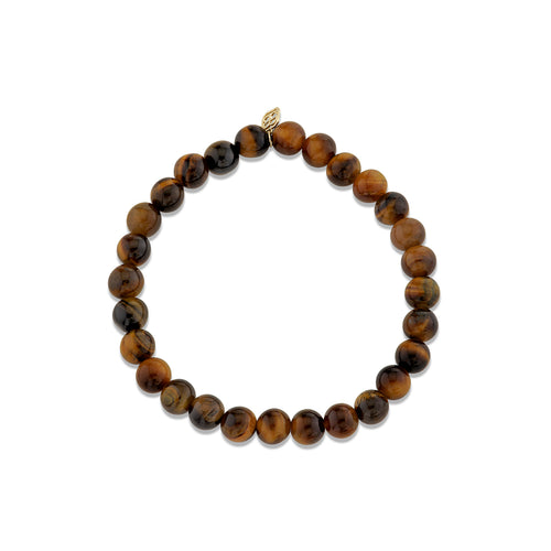 6mm Tiger's Eye Smooth Round Bracelet