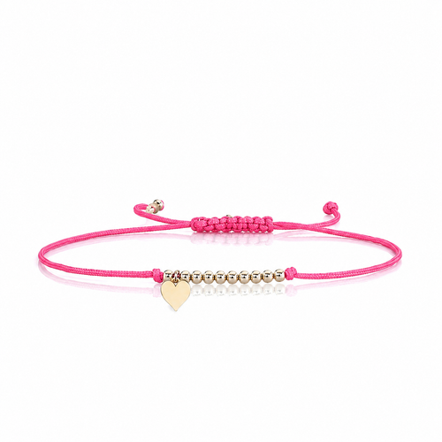 Pure Gold Tiny Heart Cord Bracelet