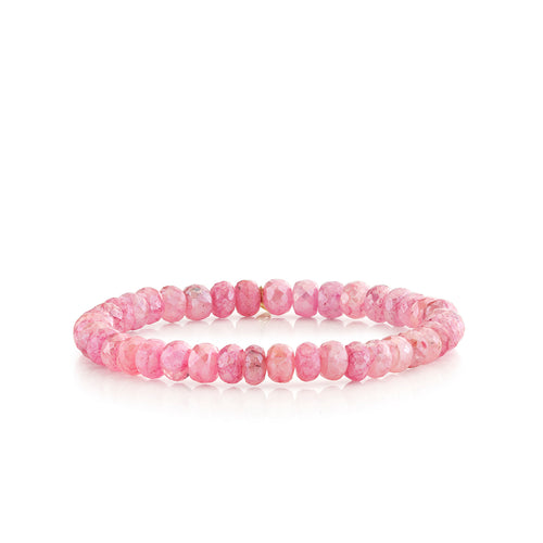 5mm Mystic Pink Grapolite Faceted Rondelle Bracelet