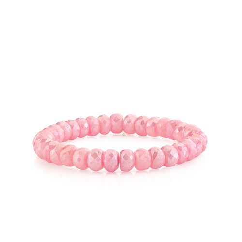 8mm Mystic Pink Grapolite Faceted Rondelle Bracelet