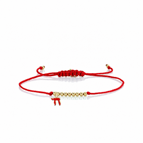 Gold & Enamel Tiny Chai Cord Bracelet