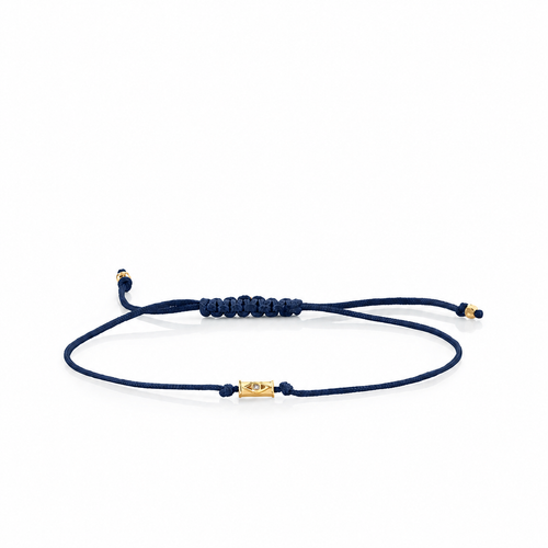 Gold & Diamond Tiny Eye Cord Bracelet