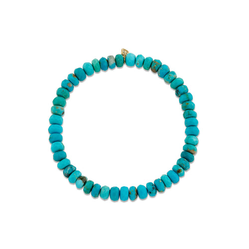 6mm Turquoise Faceted Rondelle Bracelet