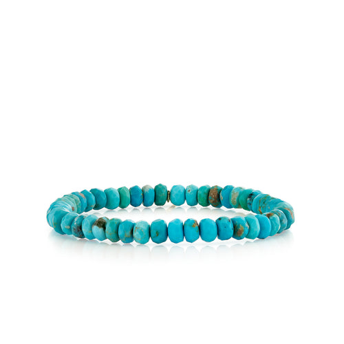 6mm Turquoise Faceted Rondelle Bracelet