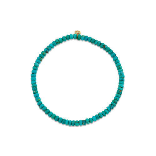 3mm Arizona Turquoise Faceted Rondelle Bracelet