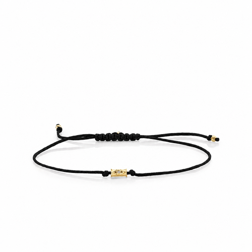 Gold & Diamond Tiny Eye Cord Bracelet
