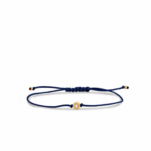 Gold & Diamond Fluted Cord Bracelet