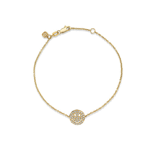 Gold & Diamond Happy Face Bracelet