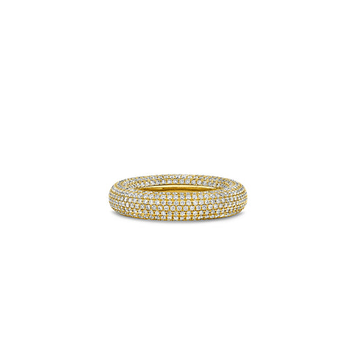 Gold & Pave Diamond Puffy Ring