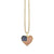 Gold & Diamond Heart Shaped American Flag Charm