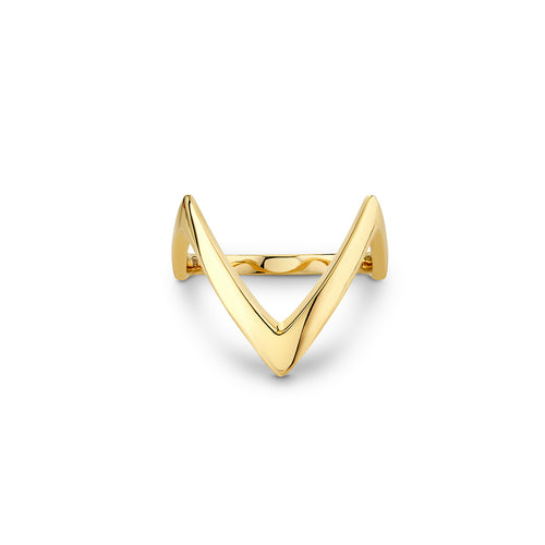 Gold Stacking V Ring