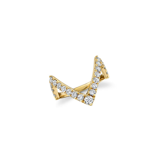 Gold & Diamond Stacking V Ring