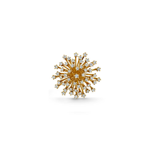 Gold & Diamond Medium Burst Flower Pin