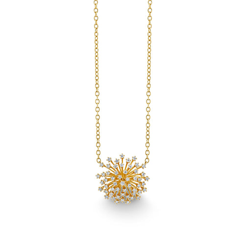 Gold & Diamond Large Desert Flower Necklace