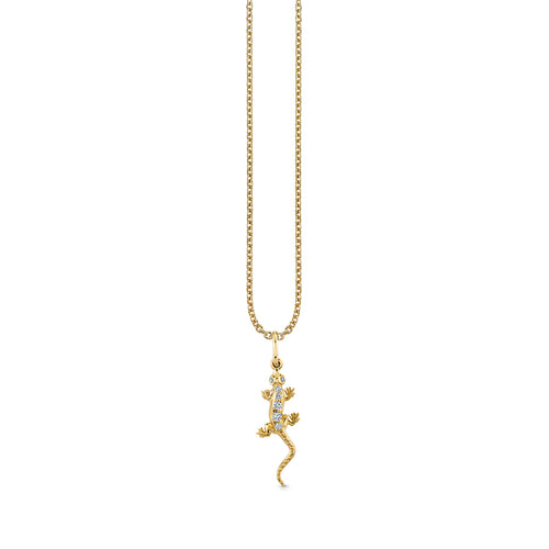 Gold & Diamond Lizard Charm