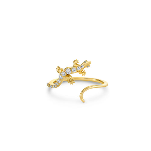 Gold & Diamond Lizard Ring