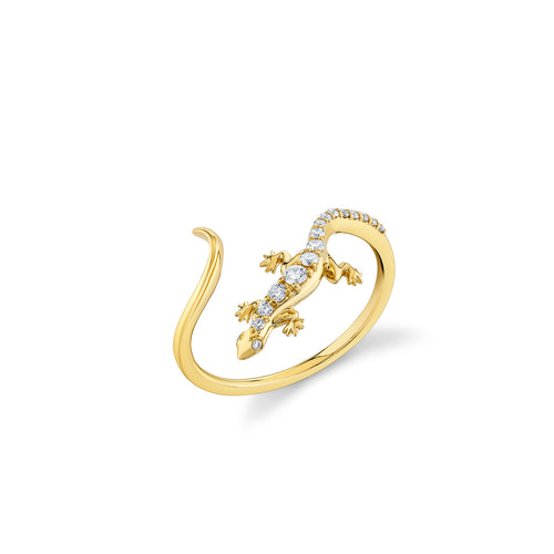 Gold & Diamond Lizard Ring
