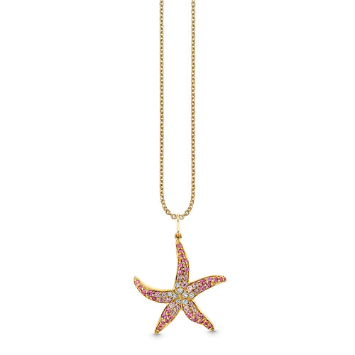 Gold & Diamond Medium Starfish Charm