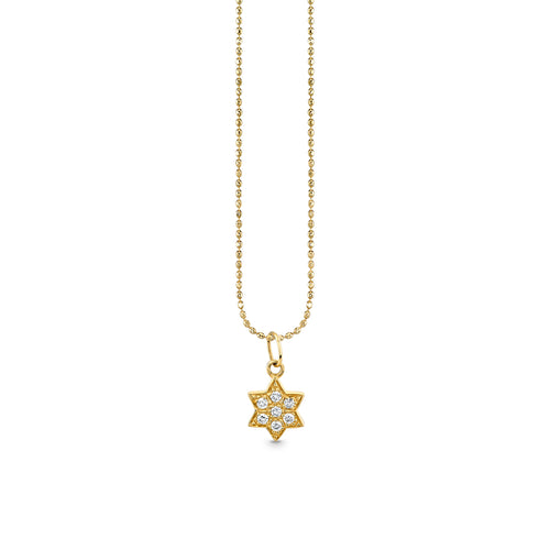 Gold & Pave Diamond Star of David Charm