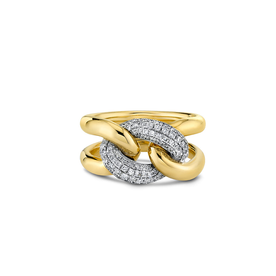 Gold & Diamond Large Link Ring - Sydney Evan Fine Jewelry