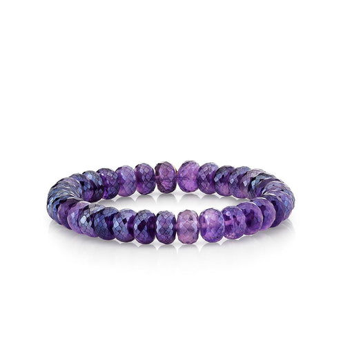 8mm Mystic Amethyst Faceted Rondelle Bracelet